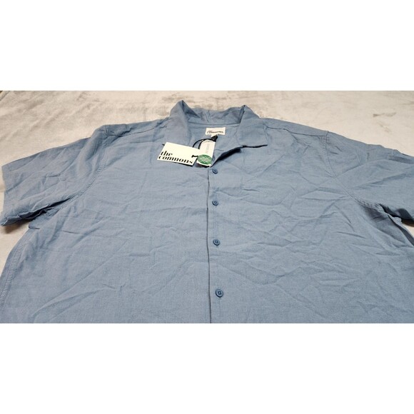 The Commons Men's XXL Blue Linen Rayon Blend Camp Collar Shirt NWT - Picture 5 of 9